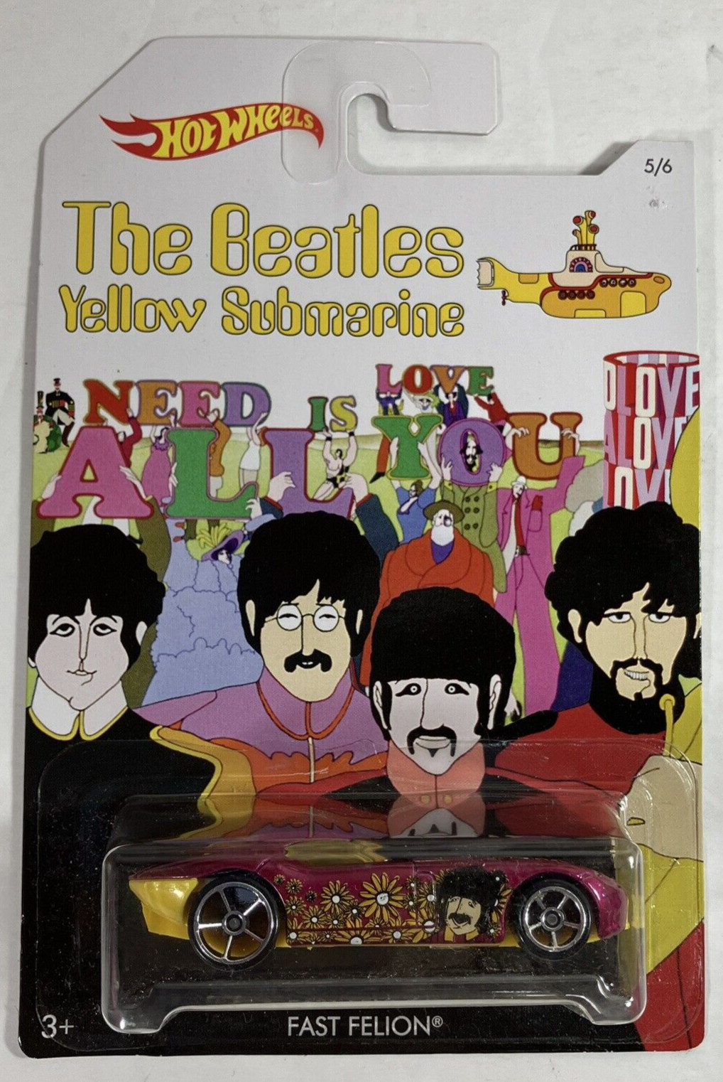 2016 Hot Wheels The Beatles YELLOW SUBMARINE Complete Set 6 Limited Ed. cars MIB