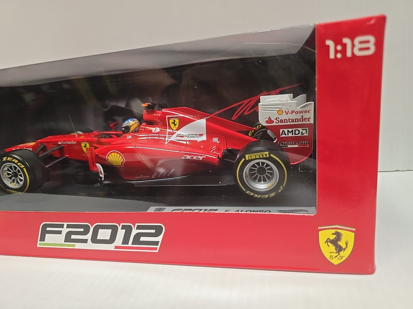Hot Wheels Racing 1:18 Ferrari Formula 1 F. Alonso F2012 New Sealed X5520