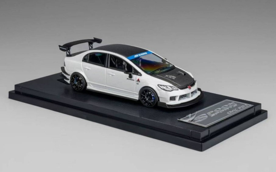 MT 1/64 Metal HONDA CIVIC FD2 SPOON Sport W/Interior/Engine Model Car -WHITE-