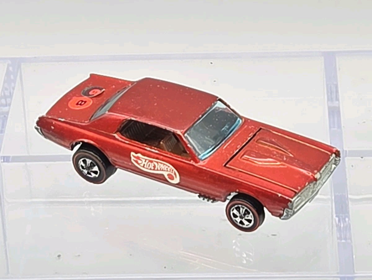 Hot Wheels Redline 1967 Orange Mercury Custom Cougar Brown Int Hong Kong