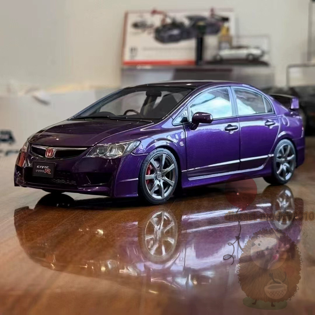 MH 1:18 Honda Civic Type R FD2 2007 Alloy Model Car Hobby birthday Gifts Purple