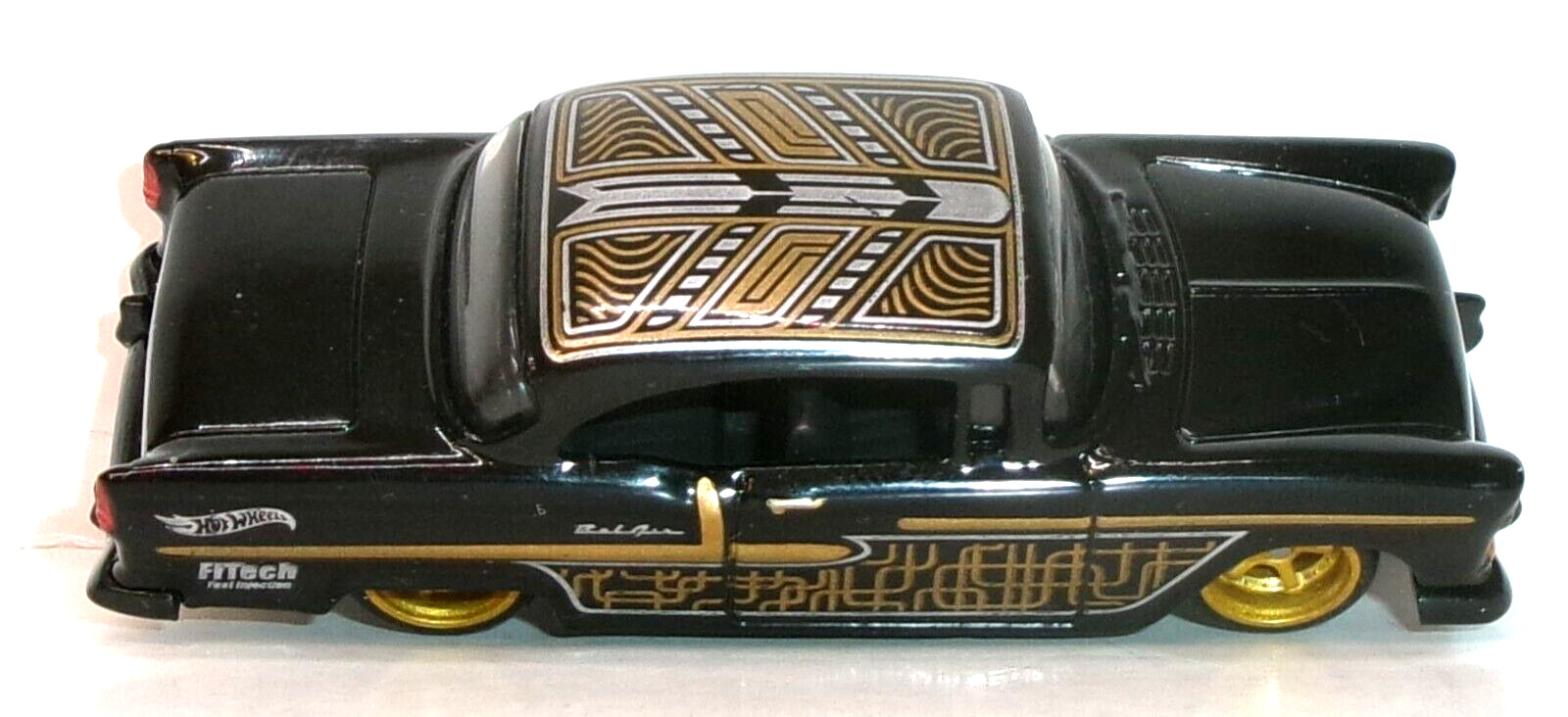 LOOSE 2025 HOT WHEELS 1:64 BLACK ’55 CHEVY BEL AIR WHEEL SWAP REAL RIDERS
