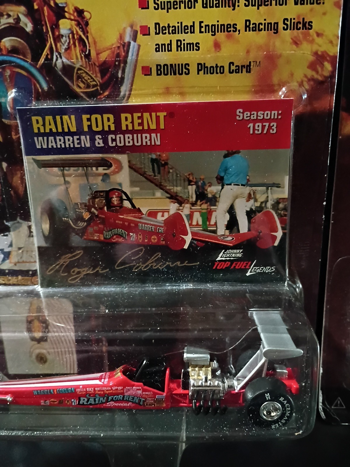 Johnny Lightning Top Fuel Rain For Rent 1998 & Praying Mantis LOT OF TWO