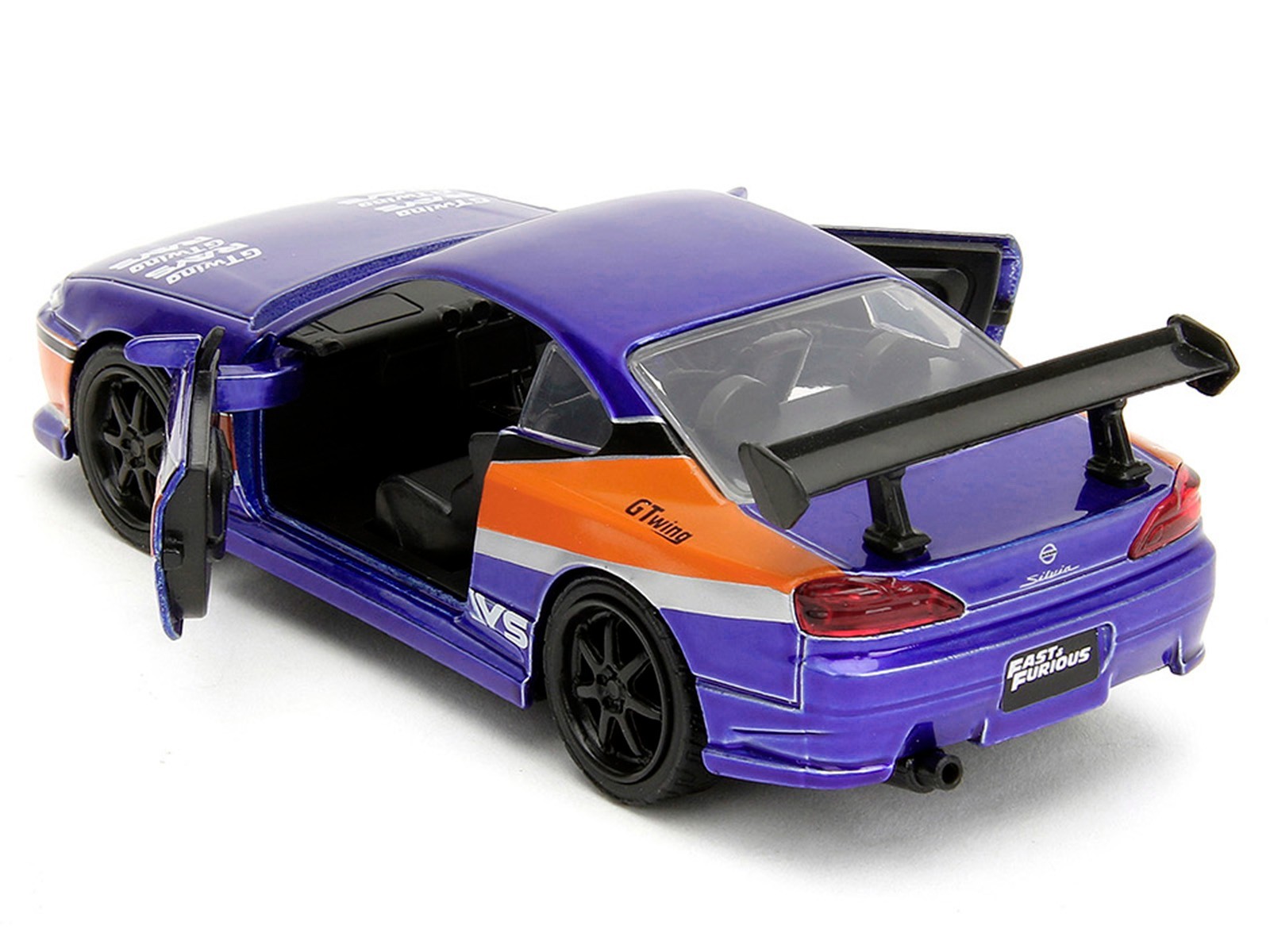 2001 NISSAN SILVIA S15 RHD BLUE “FAST & FURIOUS” 1/32 DIECAST CAR BY JADA 34446