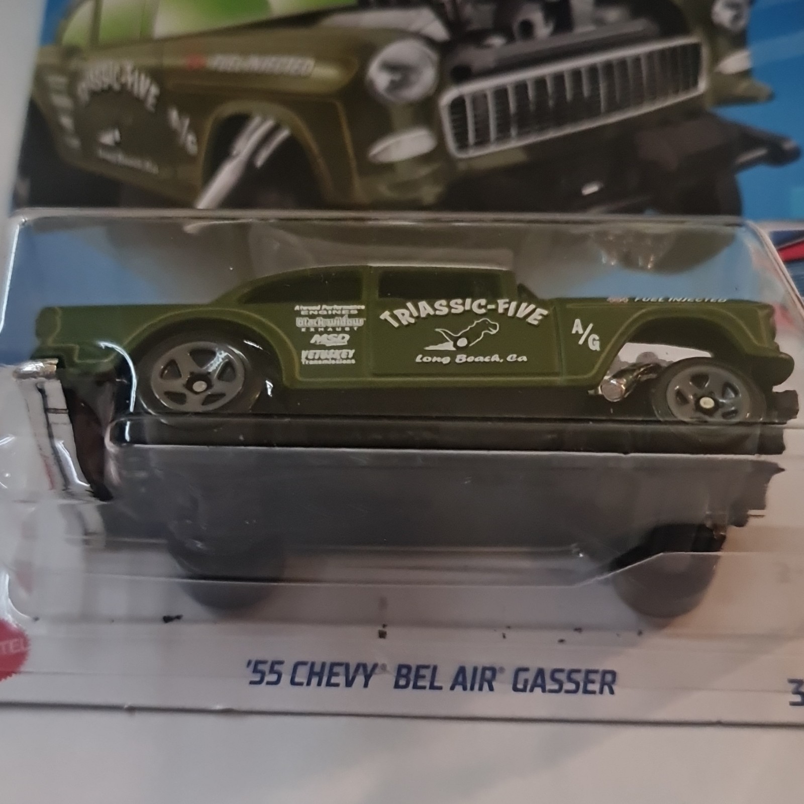 HOT WHEELS ‘55 Chevy Bel Air Gasser Comes with a free stand.