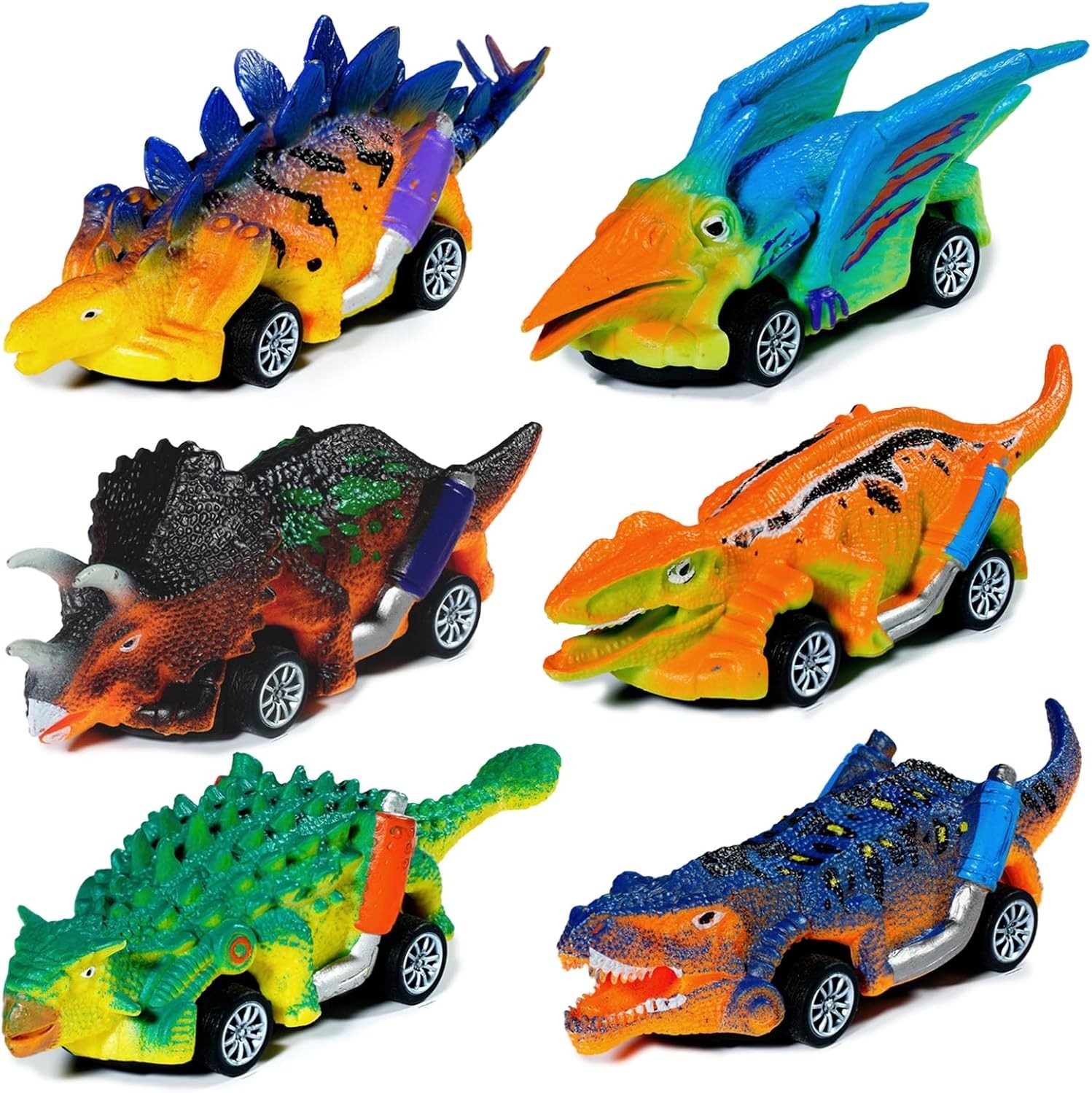 Exciting 6-Pack Dinosaur Toy Cars for Kids – Perfect Gift Set for Toddler Fun