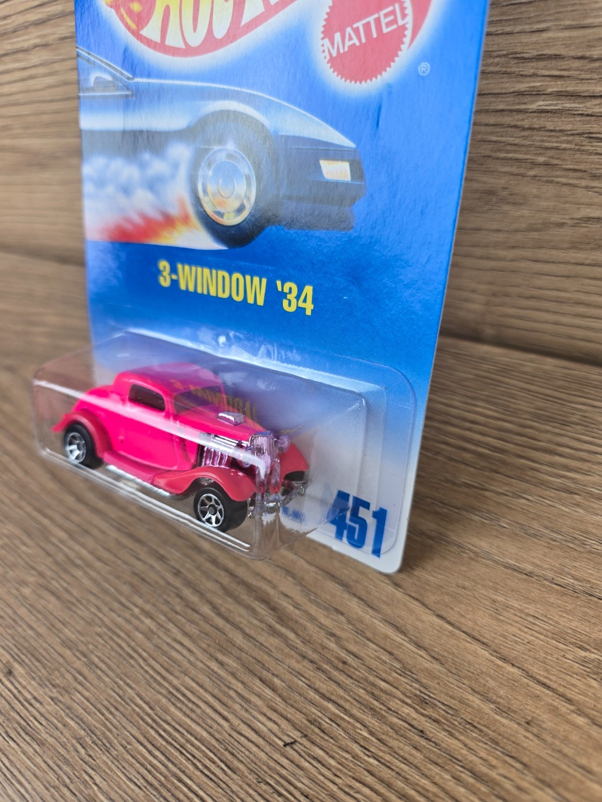 Hot Wheels 3-Window ’34 #451 Ford Coupe Hot Rod Hot Pink Sealed Vintage 1991