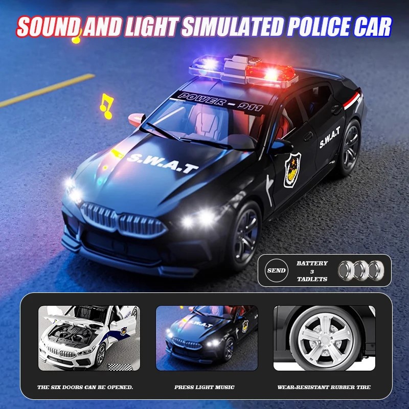 1:32 Simulation M8 Police Car Car Model Car With Sound and Light High Simula