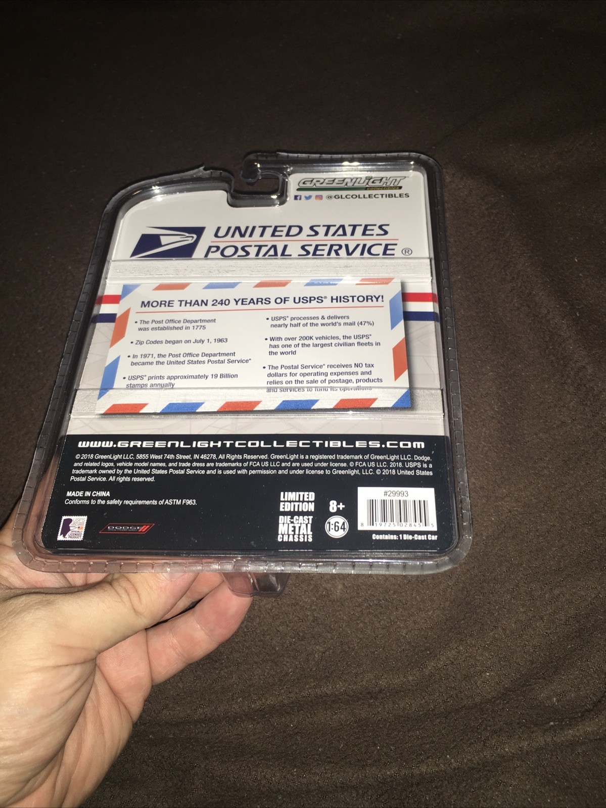 Greenlight United States Postal Service 2018 Dodge Durango Special Service 1:64