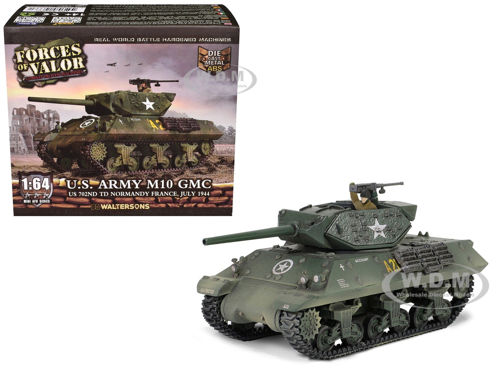 US ARMY M10 GMC TANK “702ND TD-NORMANDY” 1/64 MODEL BY FORCES OF VALOR 805105