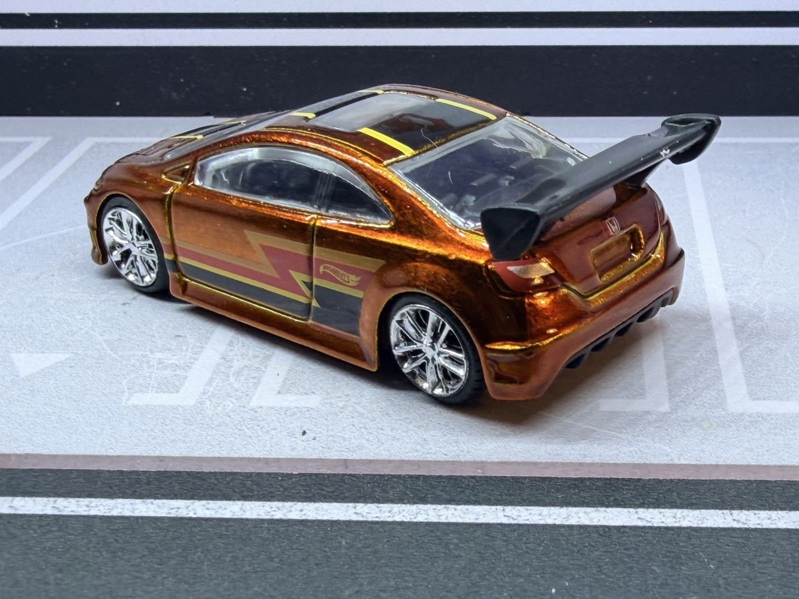 CUSTOM Orange 2006 Honda Civic Si • Real Riders 2025 Hot Wheels wheel swap