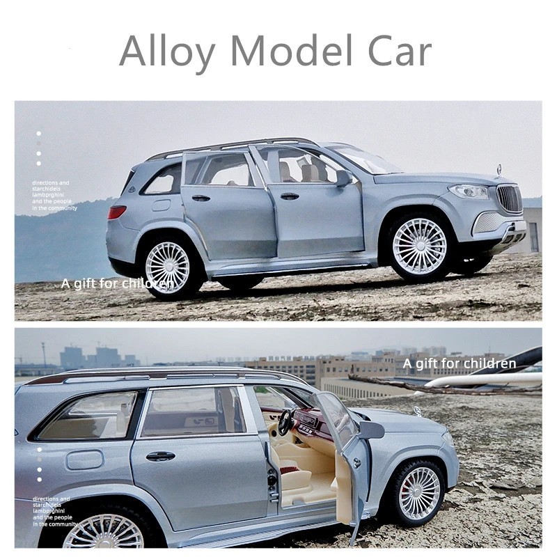 1:24 Benz Maybach GLS GLS600 SUV Diecast Alloy Car Model Simulation Sound Light