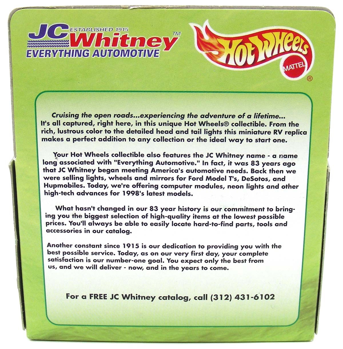 Custom Van Aqua JC Whitney Limited Edition Hot Wheels
