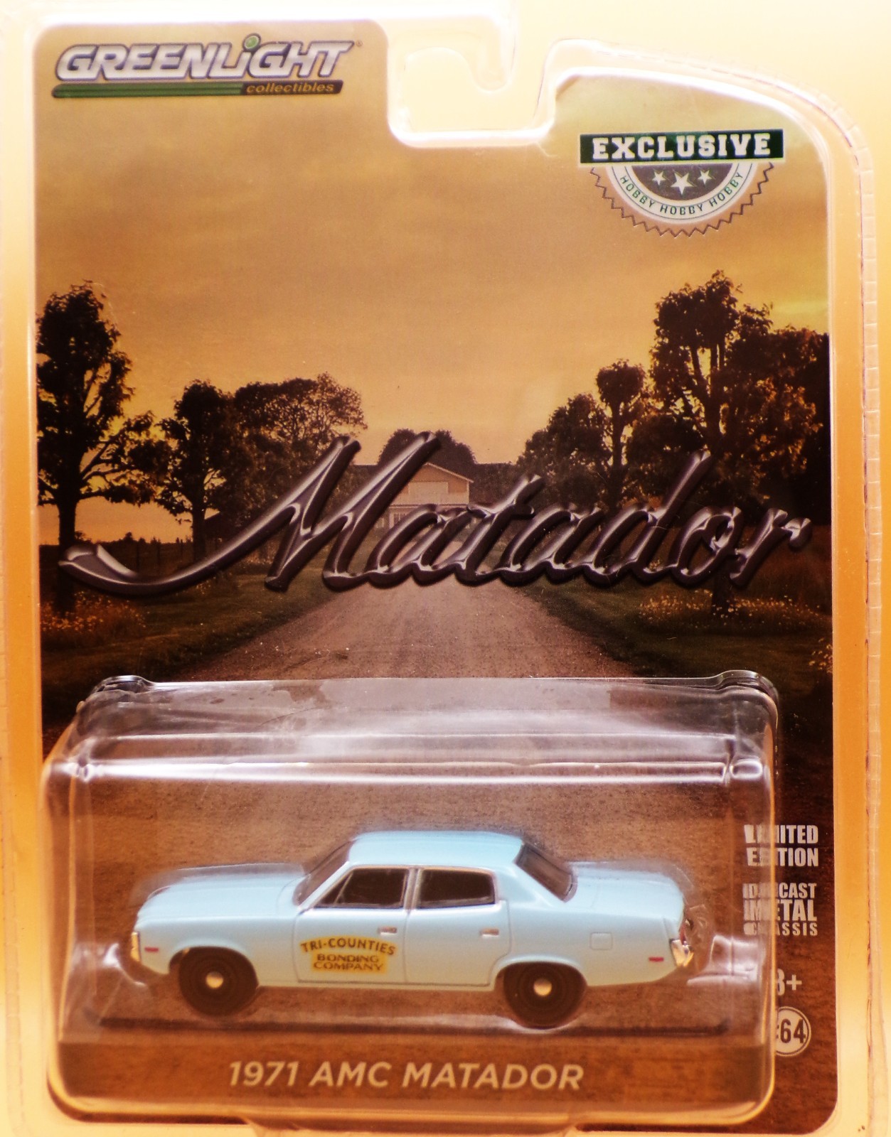 1971 AMC MATADOR..TRI-COUNTY BONDING COMPANY..Greenlight Collectible.. 1:64