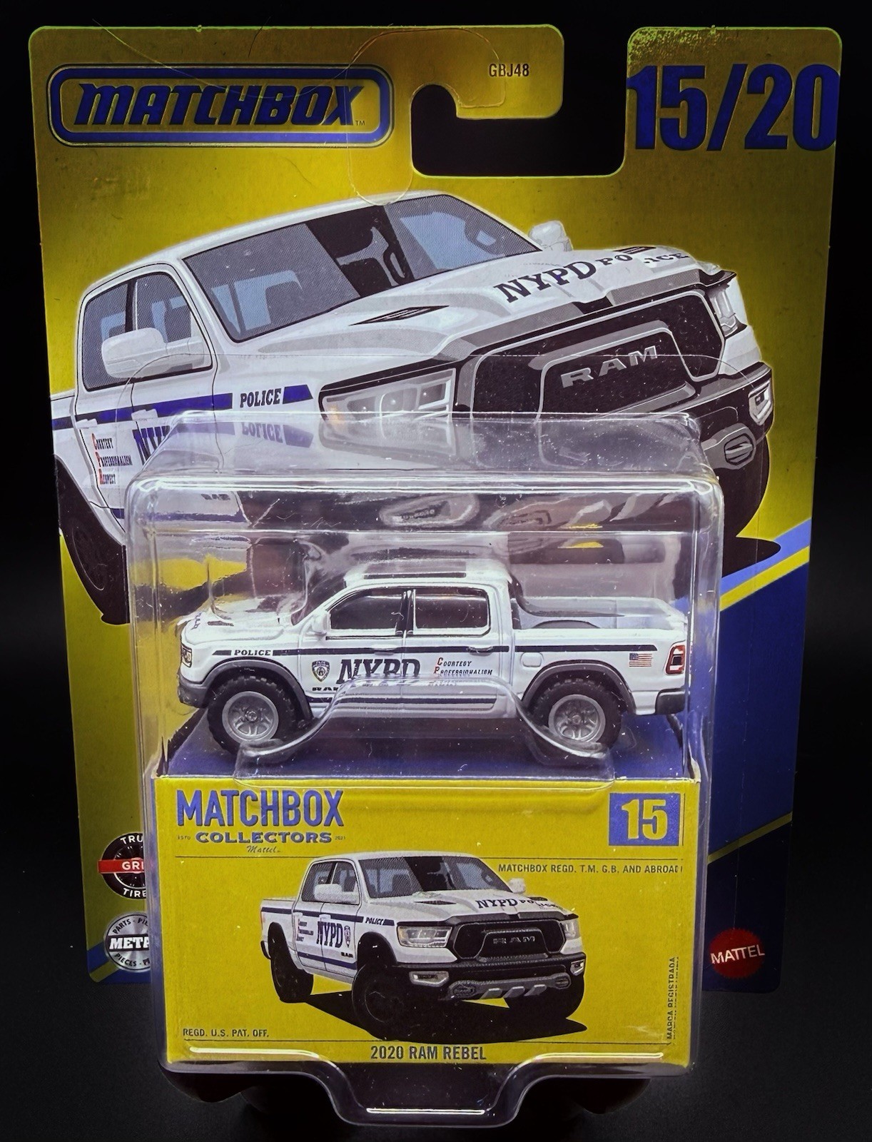 🔥 MATCHBOX COLLECTORS NYPD 2020 RAM REBEL POLICE TRUCK #15 COLLECTOR BOX NEW 🔥