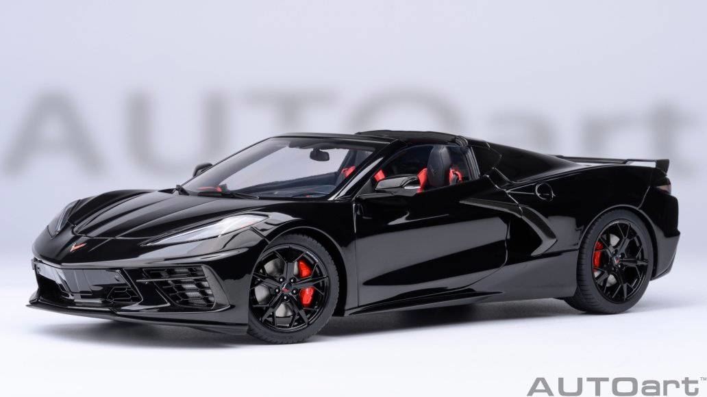 Chevrolet Corvette C8 Stingray Z51 Black in 1:18 Scale by AUTOart by AUTOart