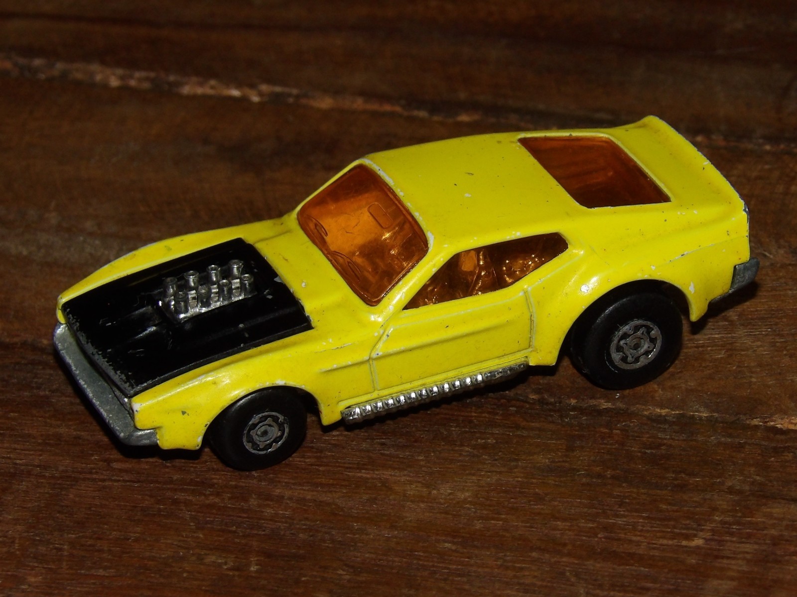 VTG 1972 MATCHBOX Lesney Superfast FORD BOSS MUSTANG Diecast No 44 Black Hood