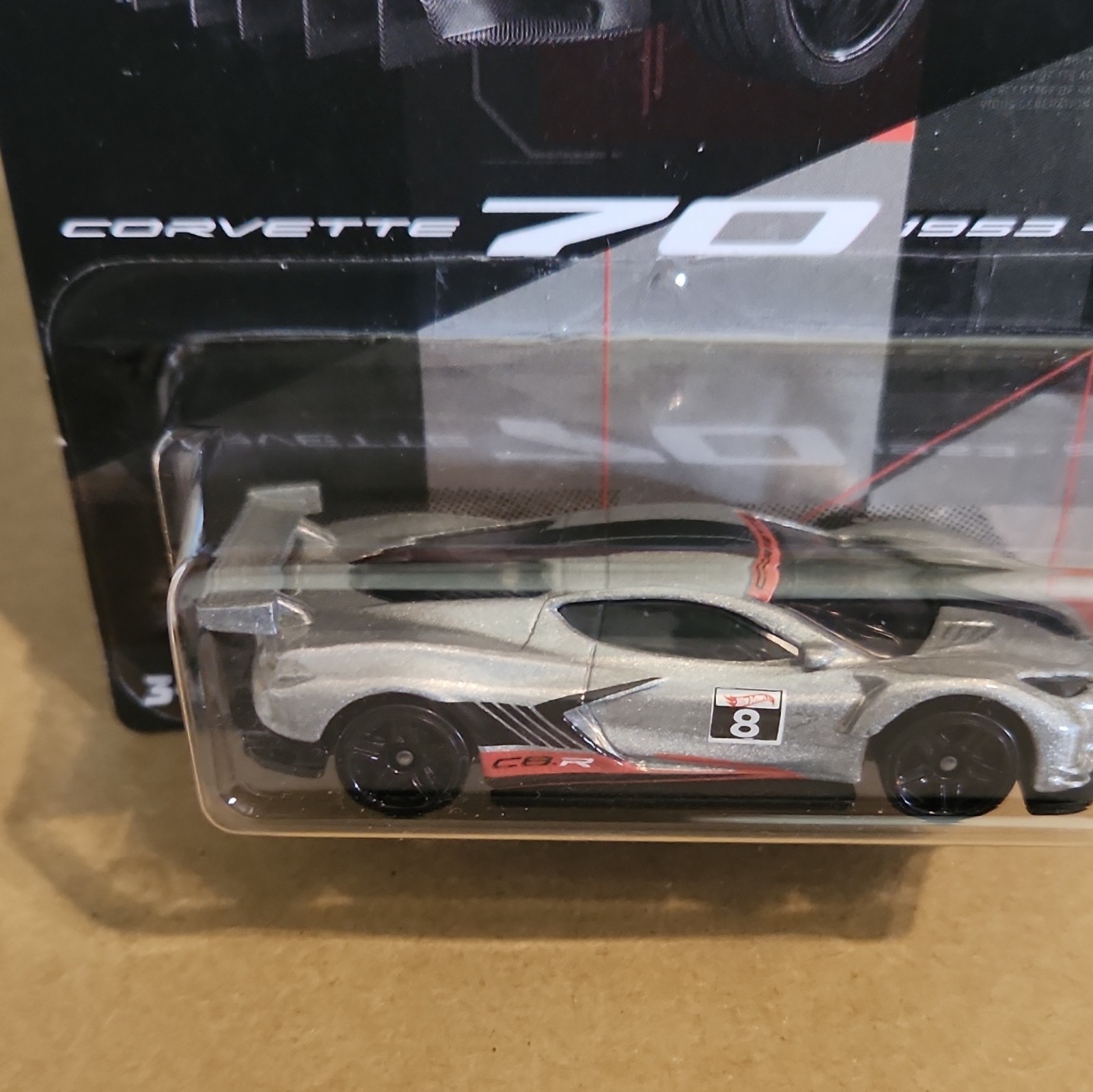 Hot Wheels Corvette C8.R Corvette 70 8/8 1:64 2020 Silver/Black/Red Unopened
