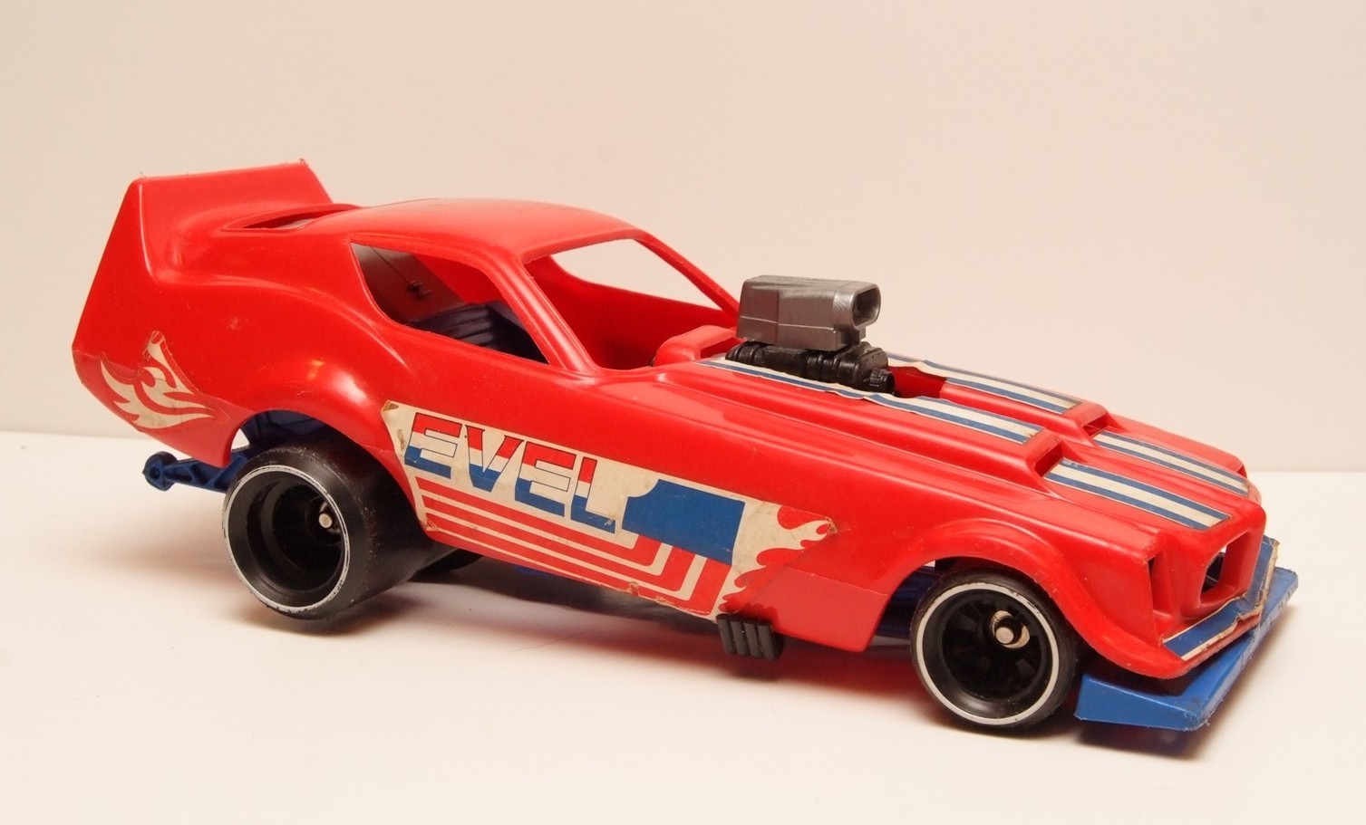 Vintage 1976 Ideal Toys Evel Knievel Red Firebird Funny Car Dragster 14″ Long