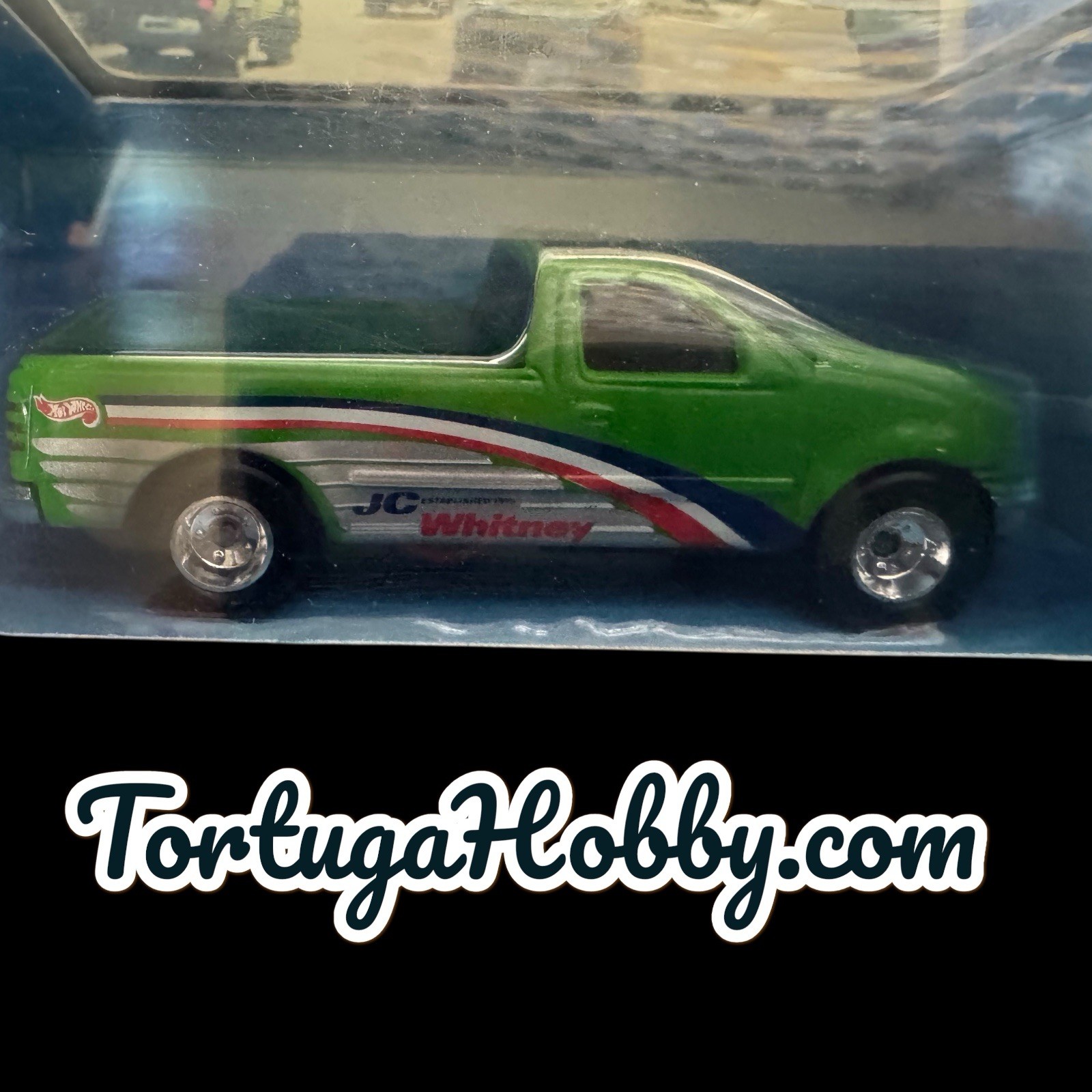 1997 – Hot Wheels JC Whitney Promo Green Custom Van w/REAL RIDERS & Chevy Truck