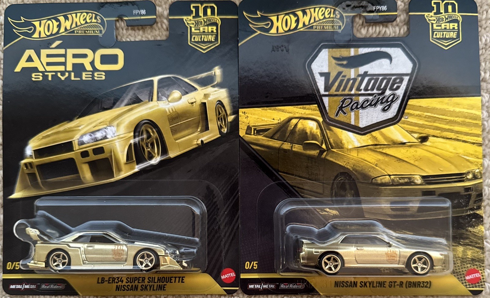 Hot Wheels Premium Aero Styles & Vintage Racing Nissan Skyline 0/5 Chases (Pair)