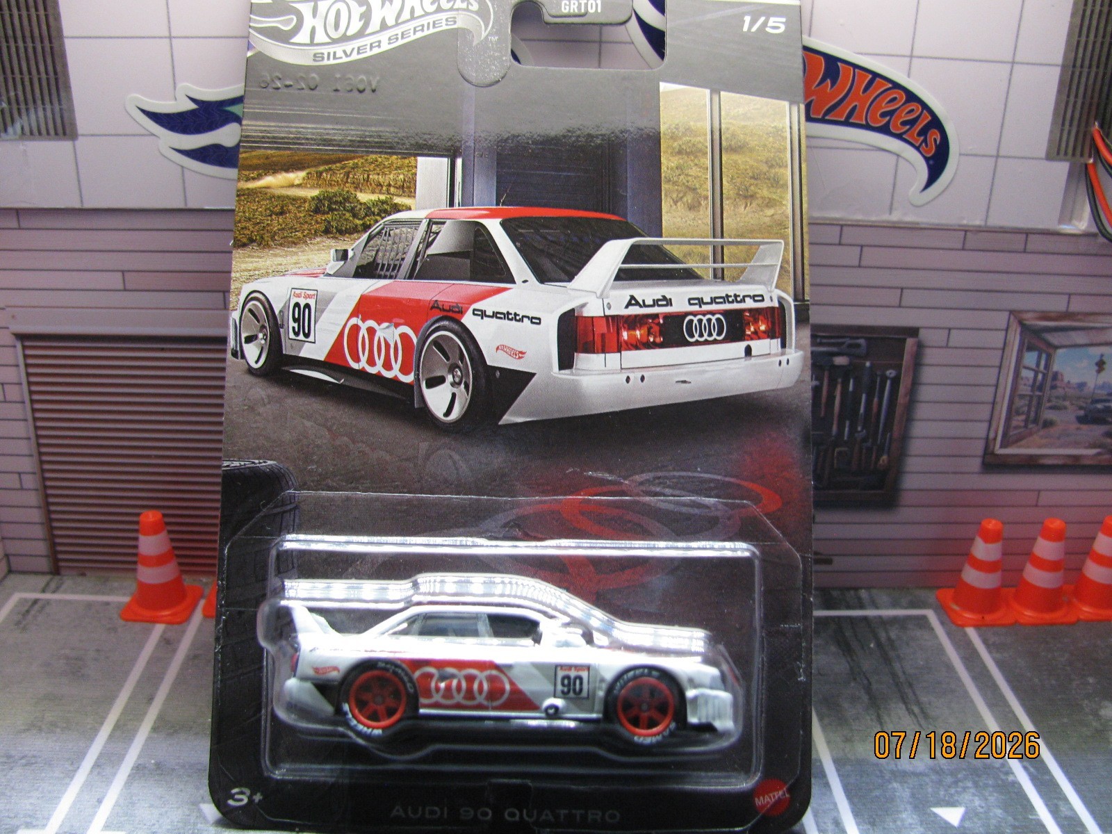 2026 Hot Wheels Silver Series Audi ’90 Quattro #1/5, w/Real Riders Wheel Swap