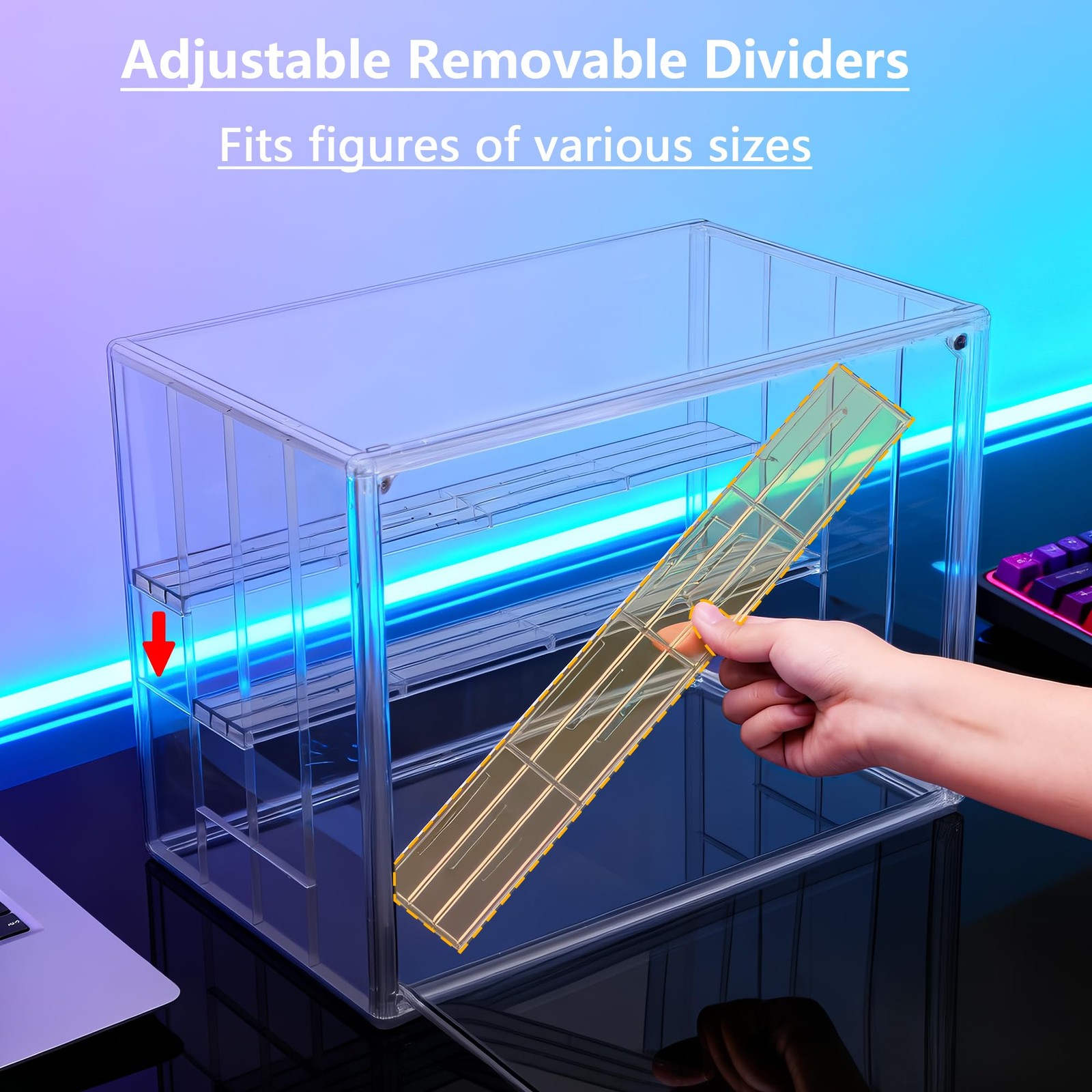 Acrylic Clear Display Case for Collectibles, 4 Layer Large 1-Pack,