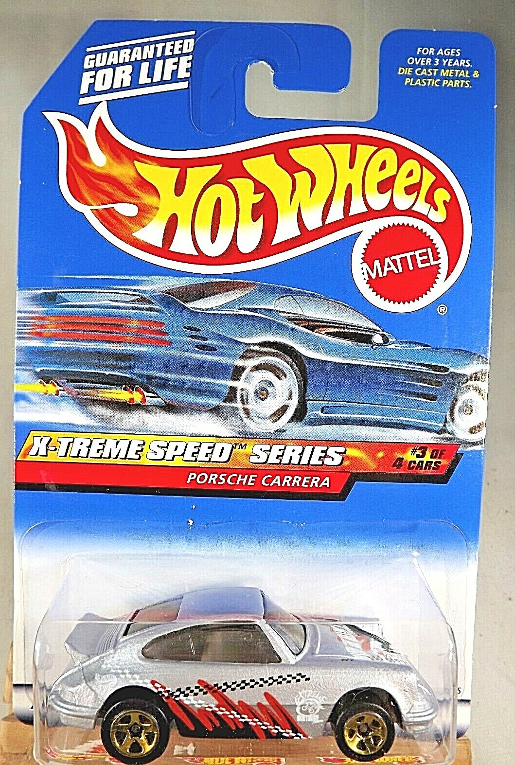 1999 Hot Wheels #967 X-Streme Speed Series 3/4 PORSCHE CARRERA Gray w/Gold 5 Sp