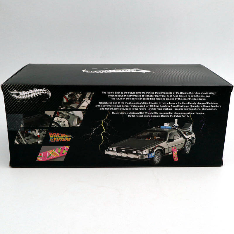 1/18 Hot Wheels Elite Back To The Future Time Machine Delorean BCJ97 Model Car