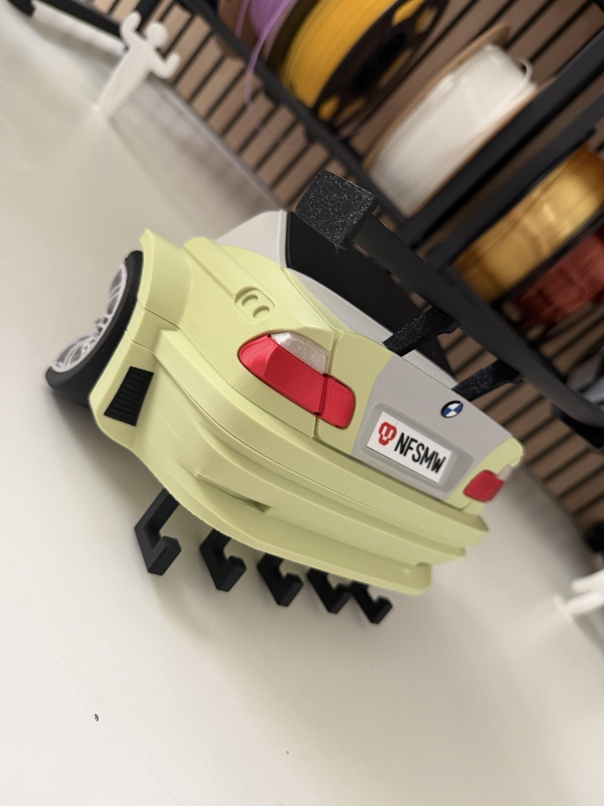 BMW M3 GTR 2001 Need for Speed Custom Model Car Yellow Silver Keychain Holder