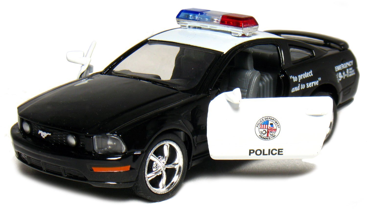 New 5″ Kinsmart 2006 Ford Mustang GT Police Car Diecast Model Toy Cop 1:38