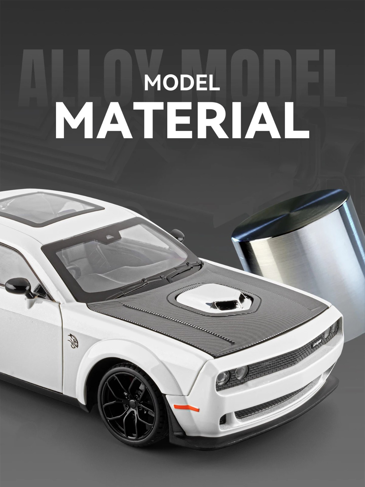 New 1:18 Dodge Challenger SRT Hellcat Model Diecast Sound Light Sports Car Gift