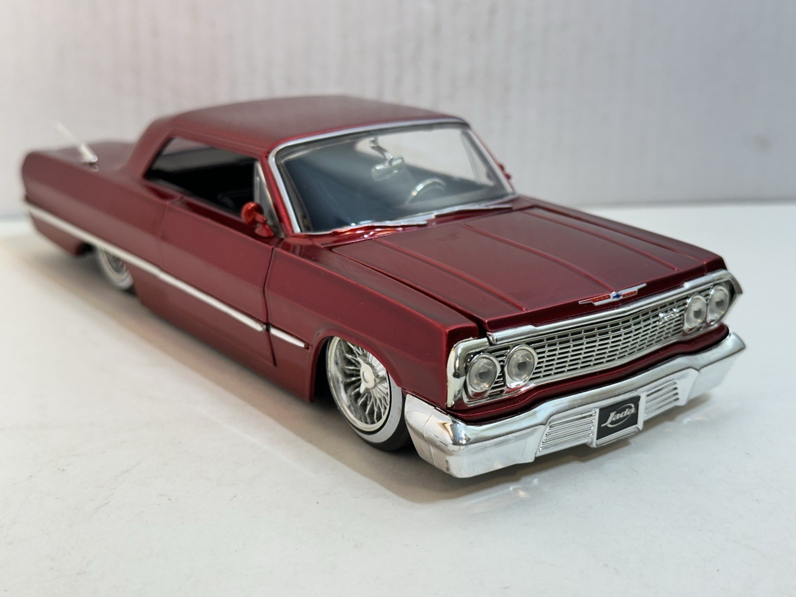 JADA DUB CITY 1963 CHEVY IMPALA RED 1:24 DIECAST MODEL CAR NEW NO BOX