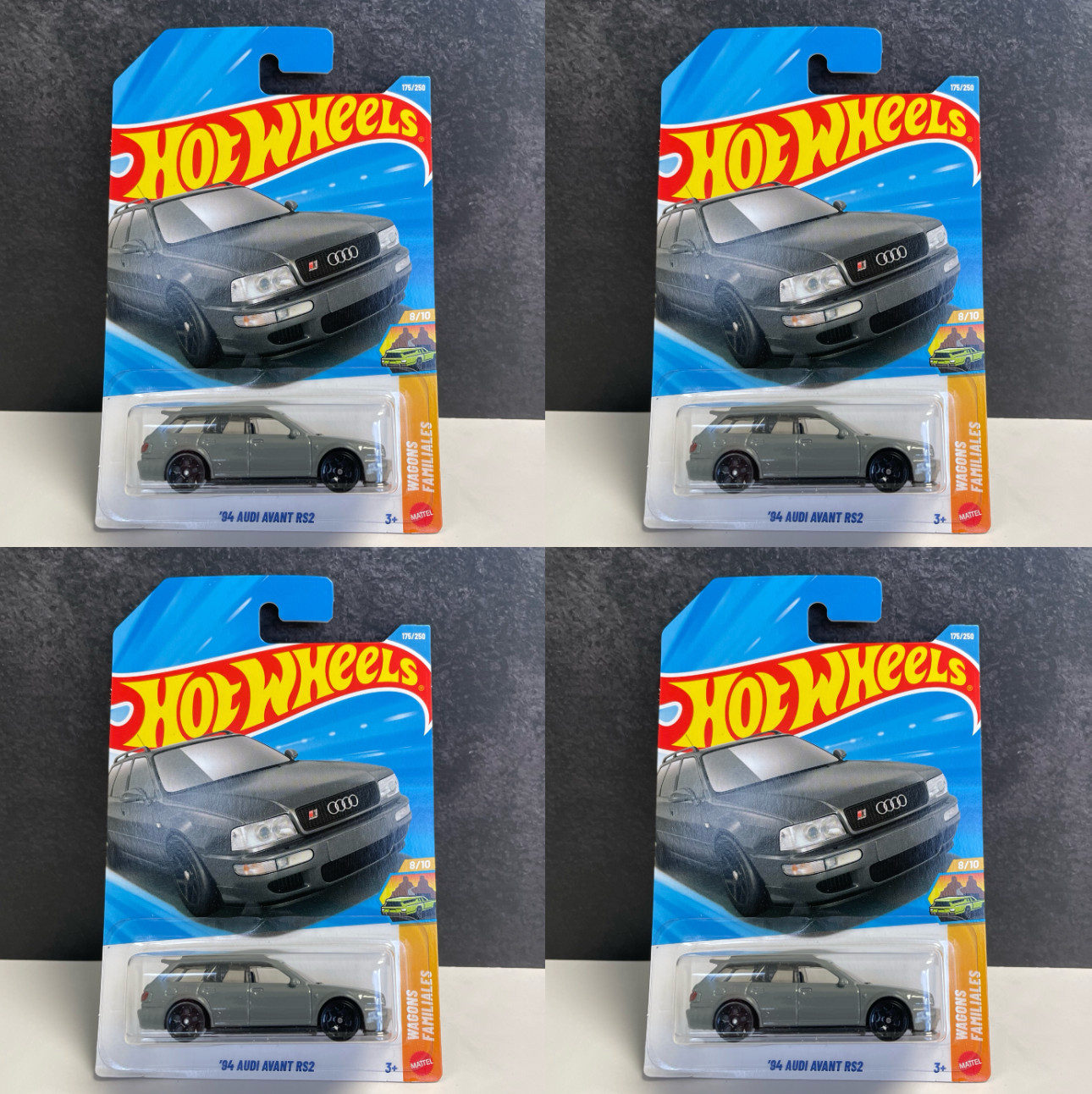 Lot of 4 Hot Wheels 94 Audi Avant RS2 Gray 175/250 – NEW