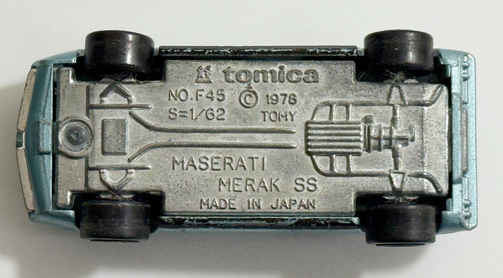 Tomy Tomica Maserati Merak SS Pocket Car Japan Light Blue 1/62 Diecast Vintage