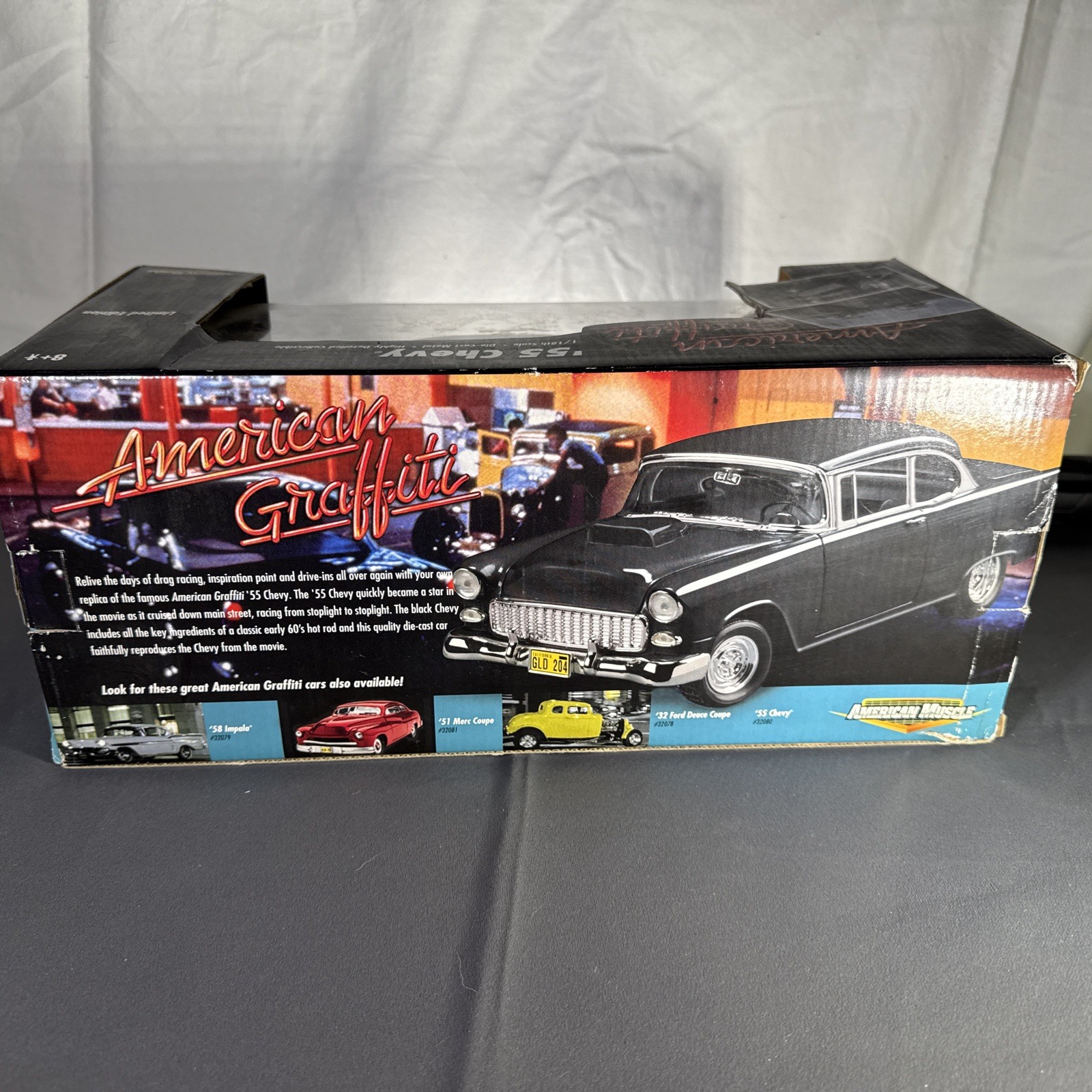 55 Chevy American Graffiti 1:18 Scale AMERICAN MUSCLE ERTL Die Cast NEW MIB