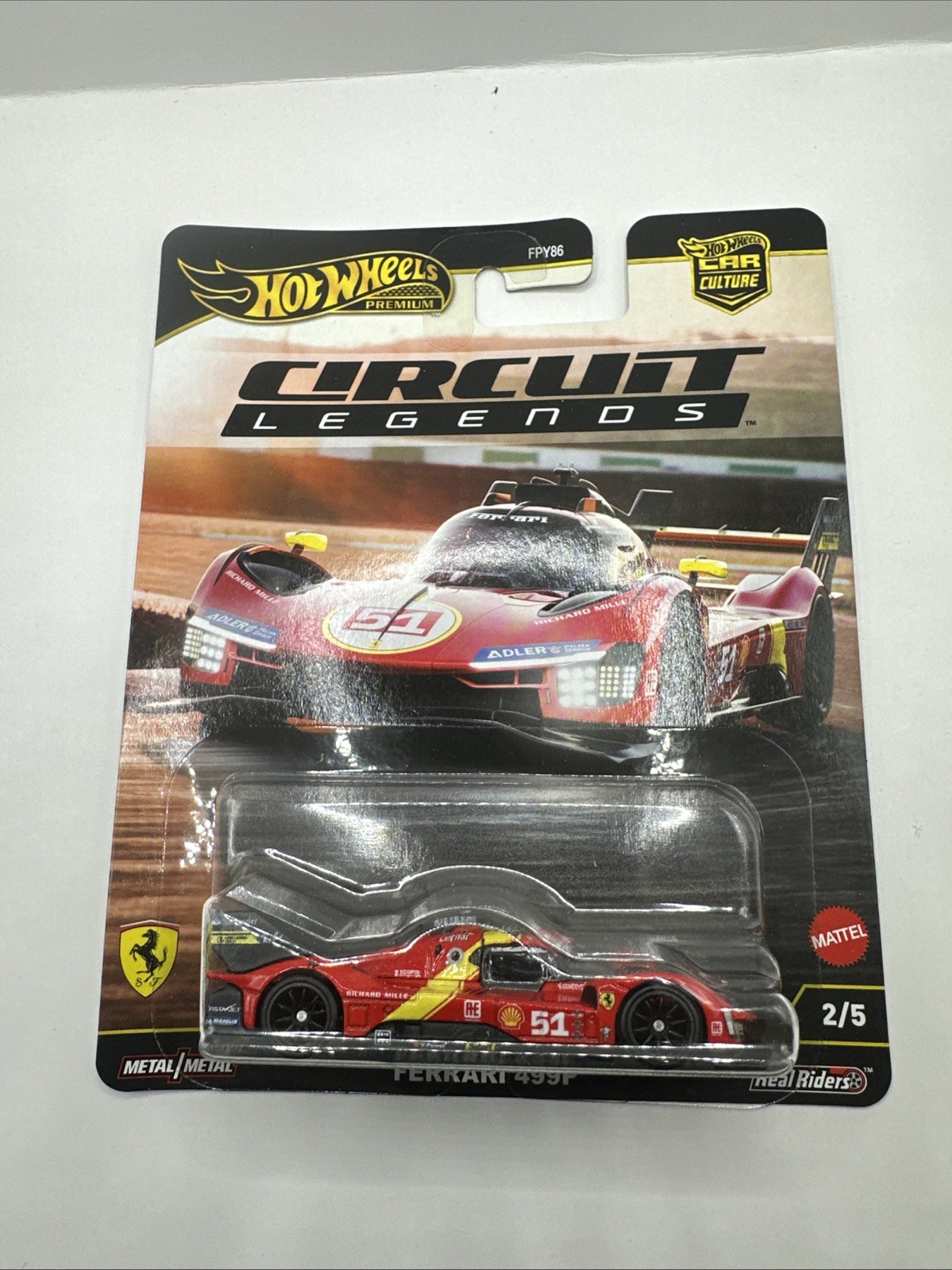 Hot Wheels Premium Ferrari 499P Circuit Legends Car Culture 2/5 Metal/Metal