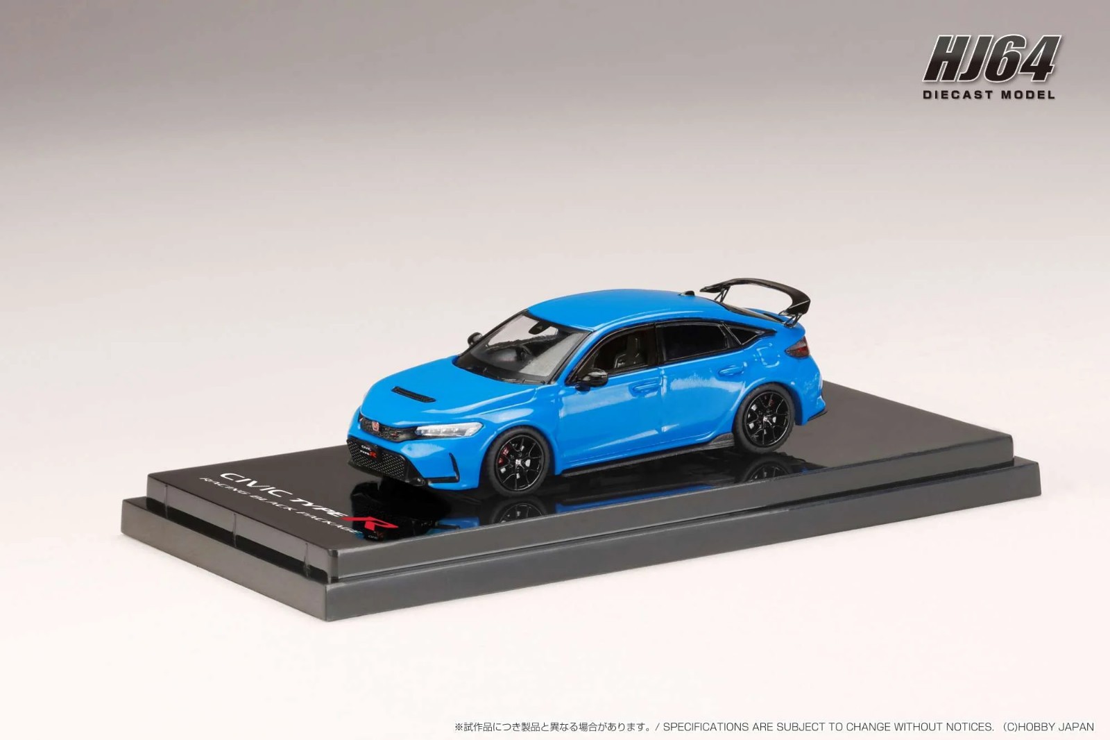 Hobby Japan Blue Honda Civic Type R – Racing Black Package 1:64 Car HJ644063BL
