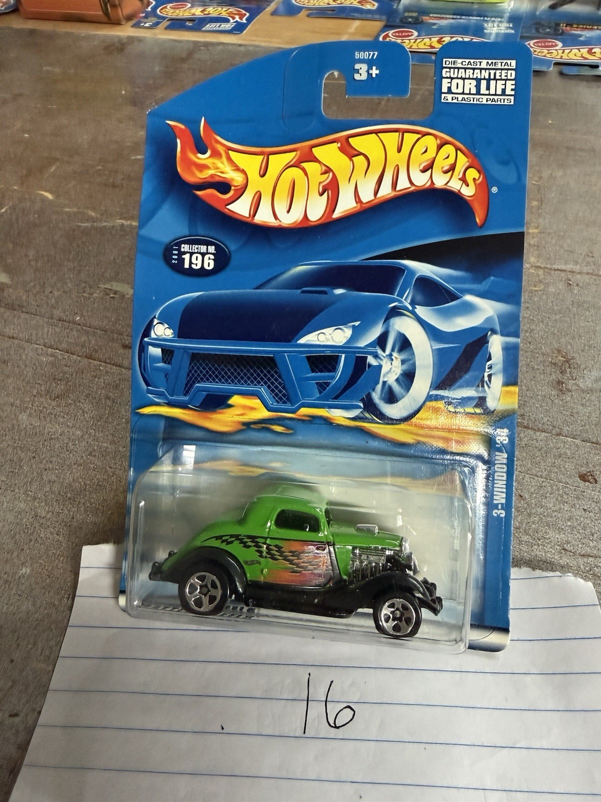 3-Window ’34 Hot Wheels 196 Green Diecast Car 1:64 2001
