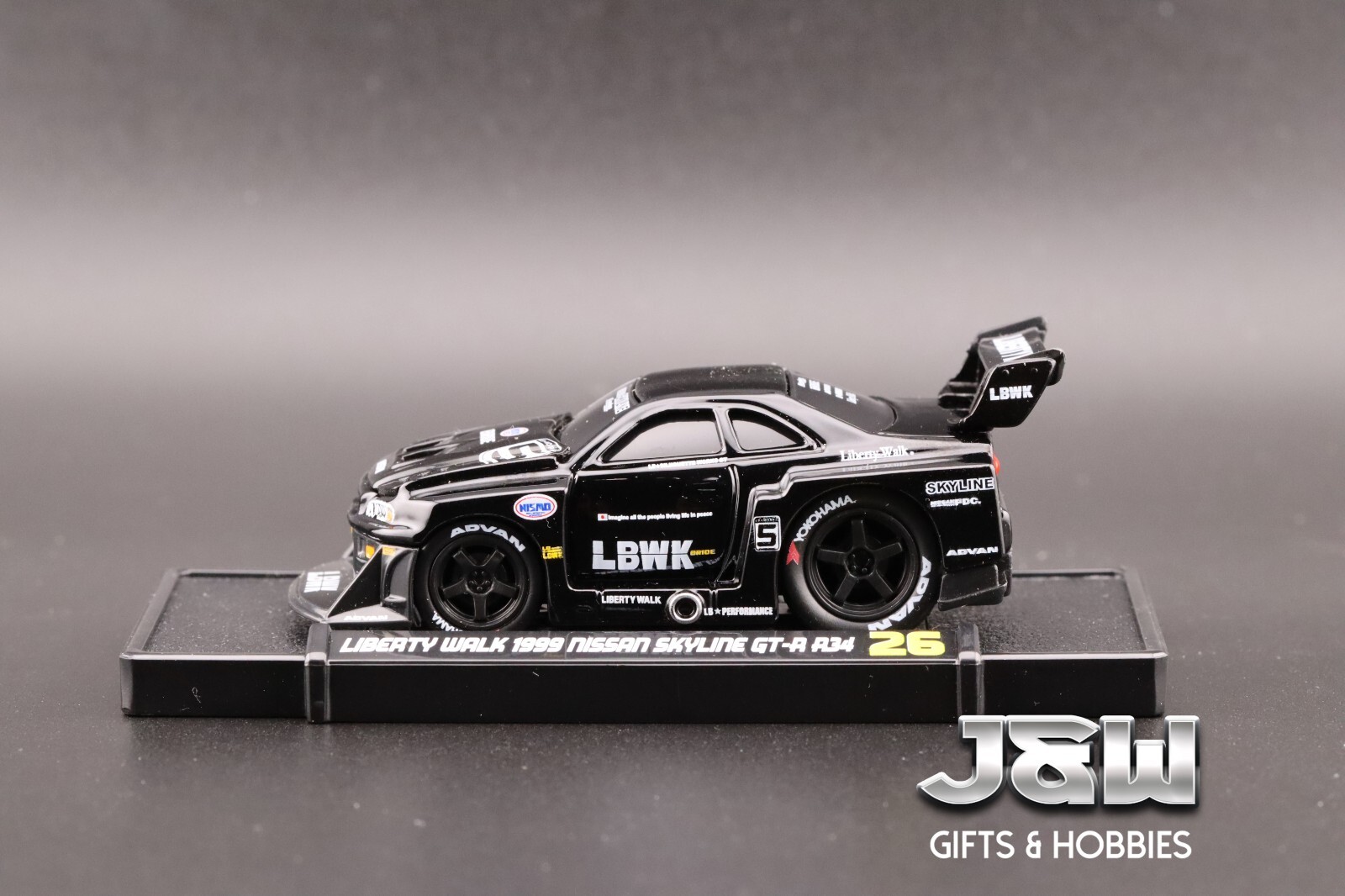 Muscle Machines LBWK Nissan GT-R R34 Super Silhouette Black 11556 1/64