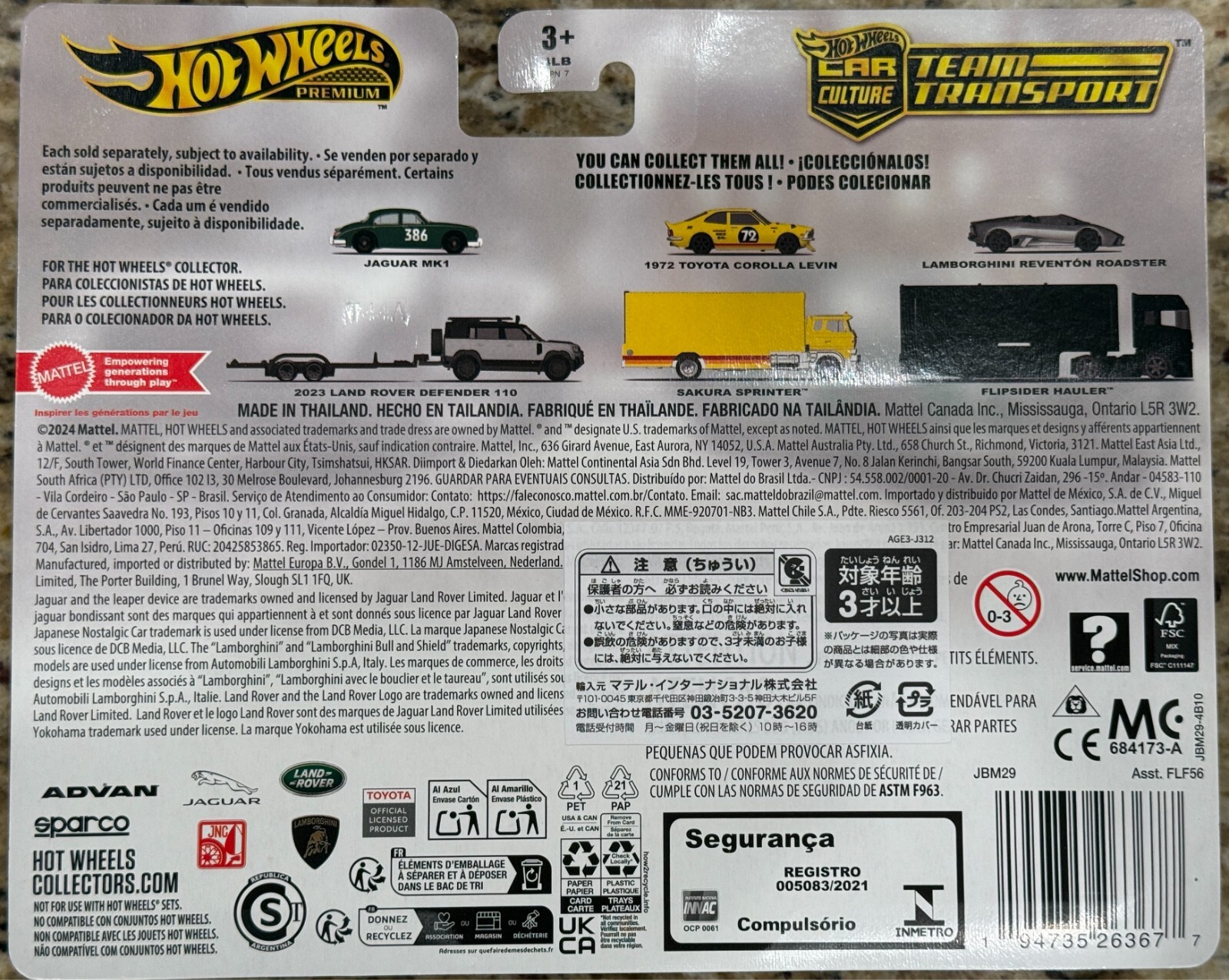 2025 Hot Wheels Team Transport # 74 Jaguar MK1 , 2023 Land Rover Defender 110