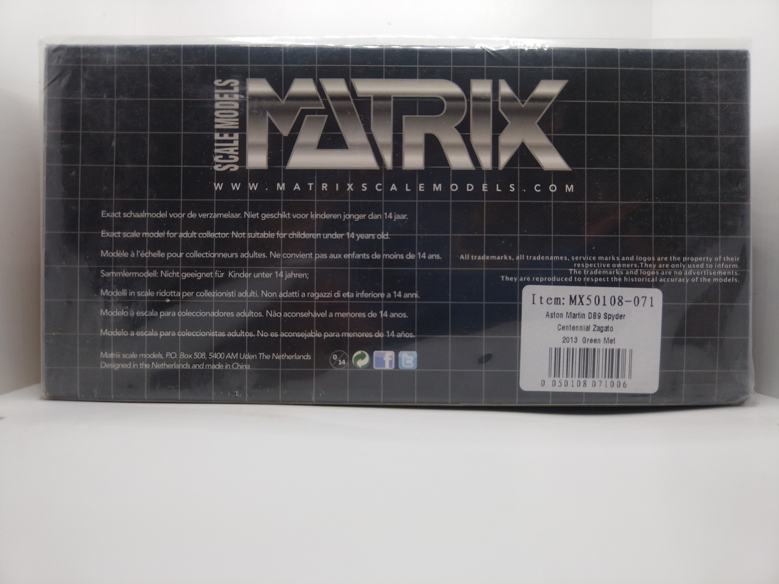 MATRIX 1/43 Aston Martin DB9 Spyder Centennial Zagato 2013. Extremely Rare!