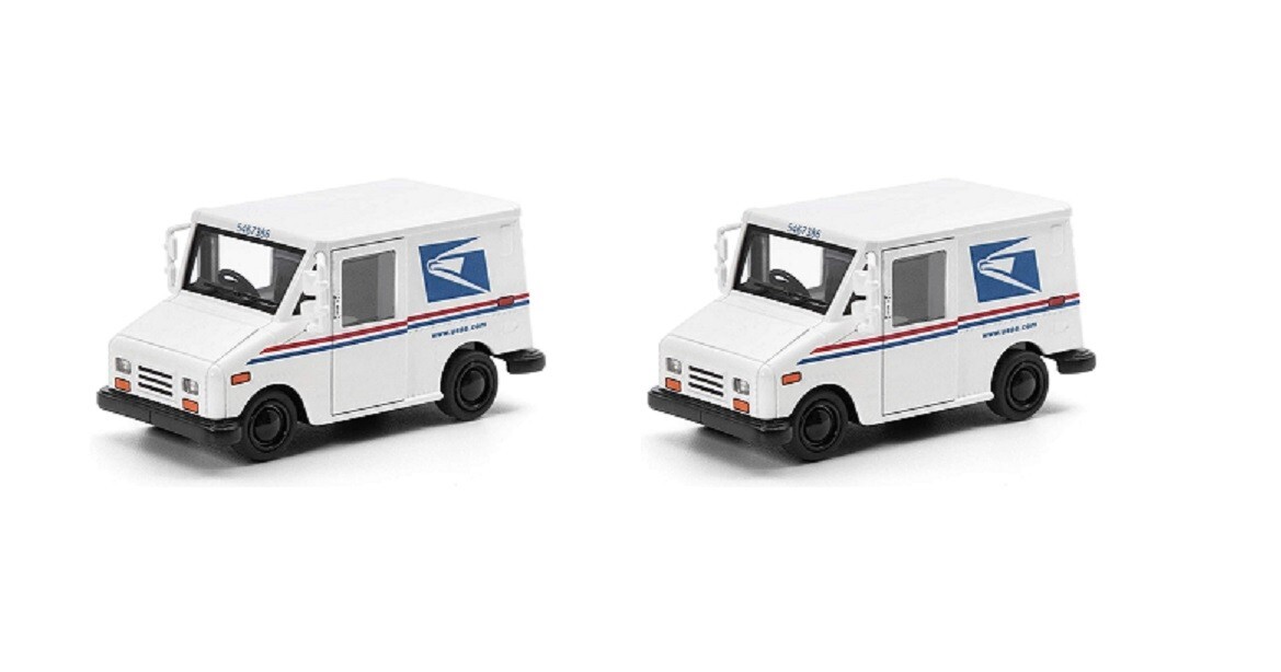 2PCS- 2.5″ USPS LLV United States Postal Service Mail Diecast Model Truck 1:72