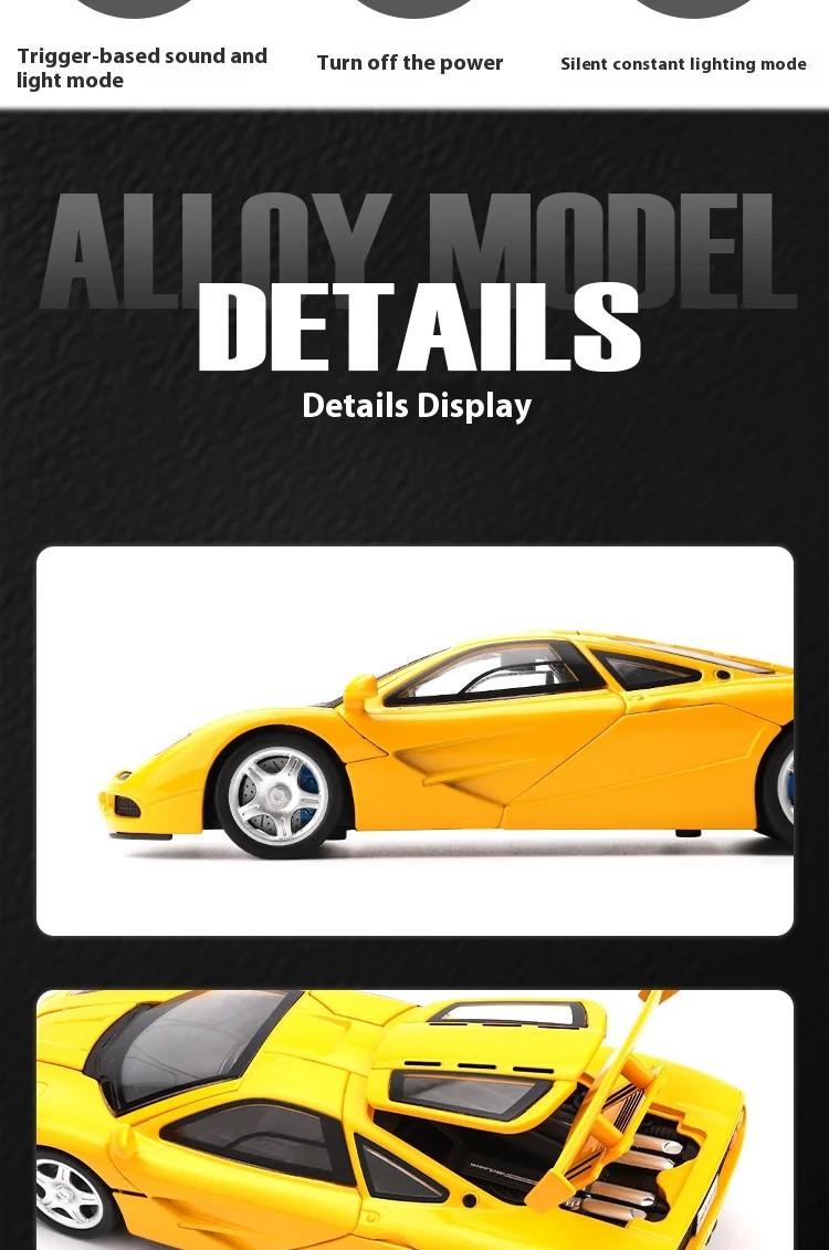 1:32 McLaren F1 Alloy Sports Car Model with Base Children’s Toy Car Collection