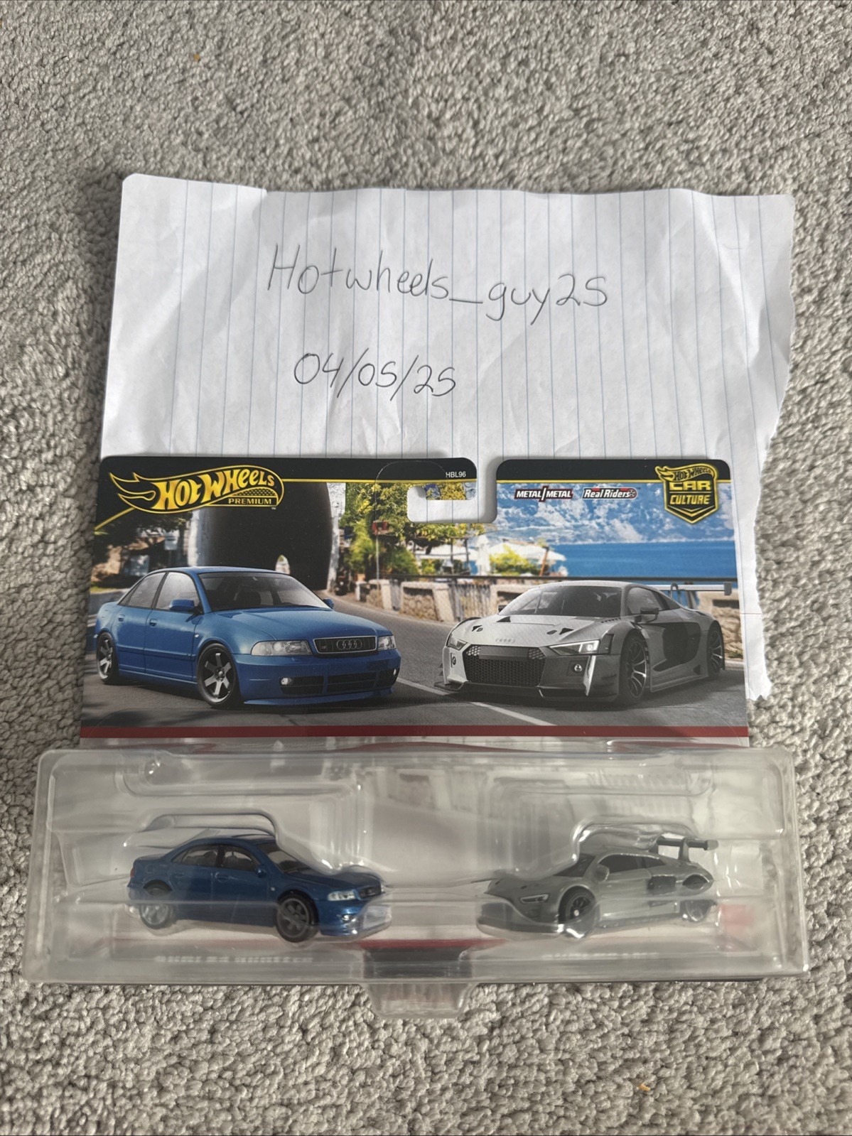 Hot Wheels Premium Car Culture Twin 2 Pack Audi S4 Quattro & Audi R8 LMS