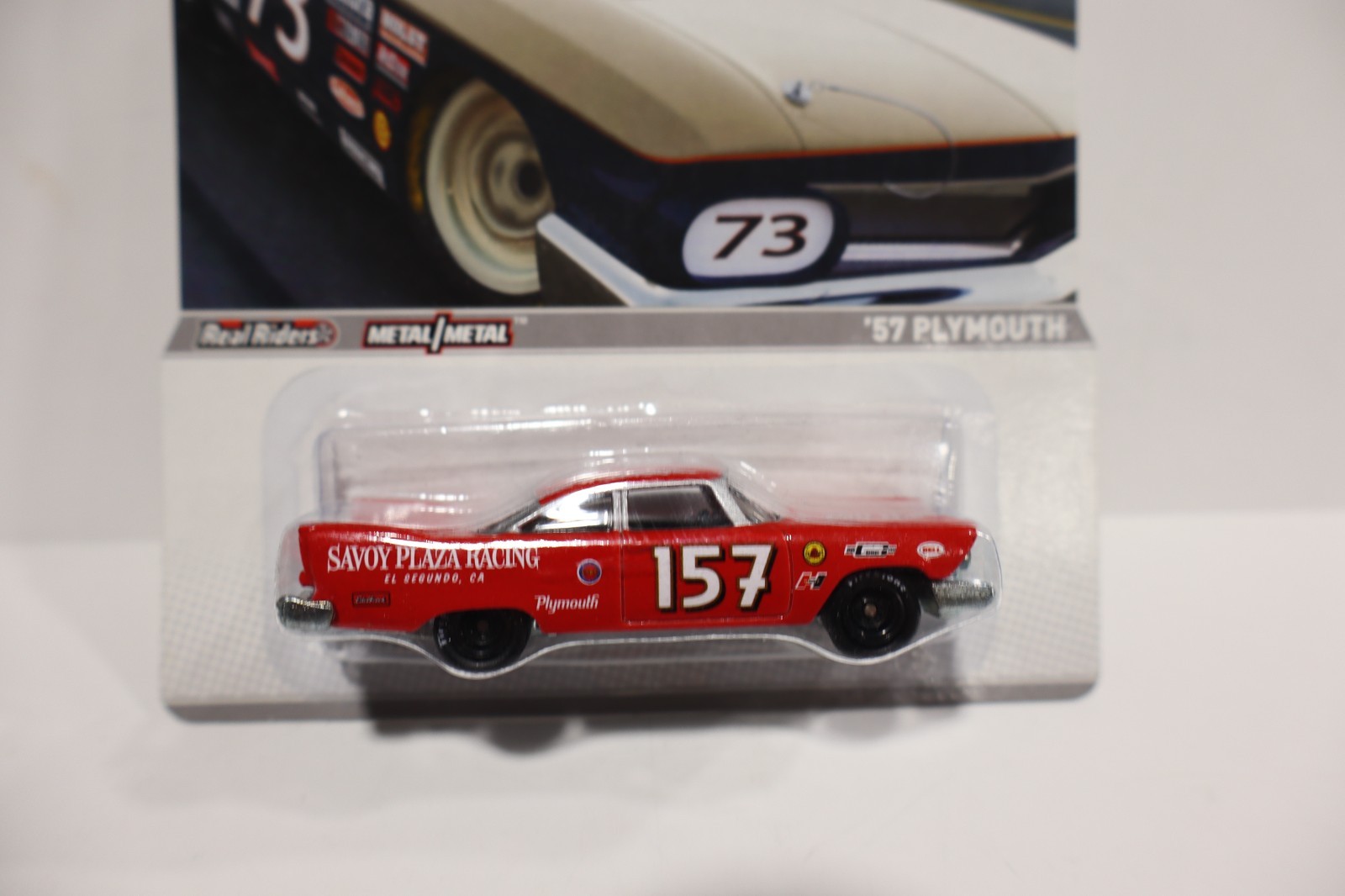 HOT WHEELS RACING – 2012 STOCK CAR – 1957 PLYMOUTH (RED) – REAL RIDERS