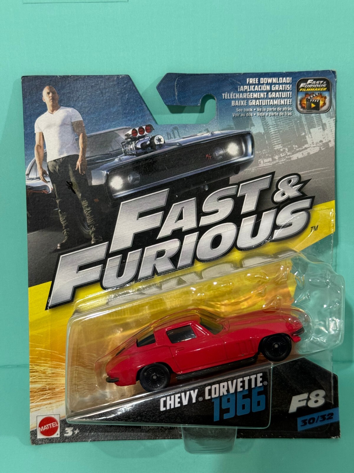 MATTEL FAST & FURIOUS CHEVY CORVETTE 1966 F8 #30/32 1:55 3+