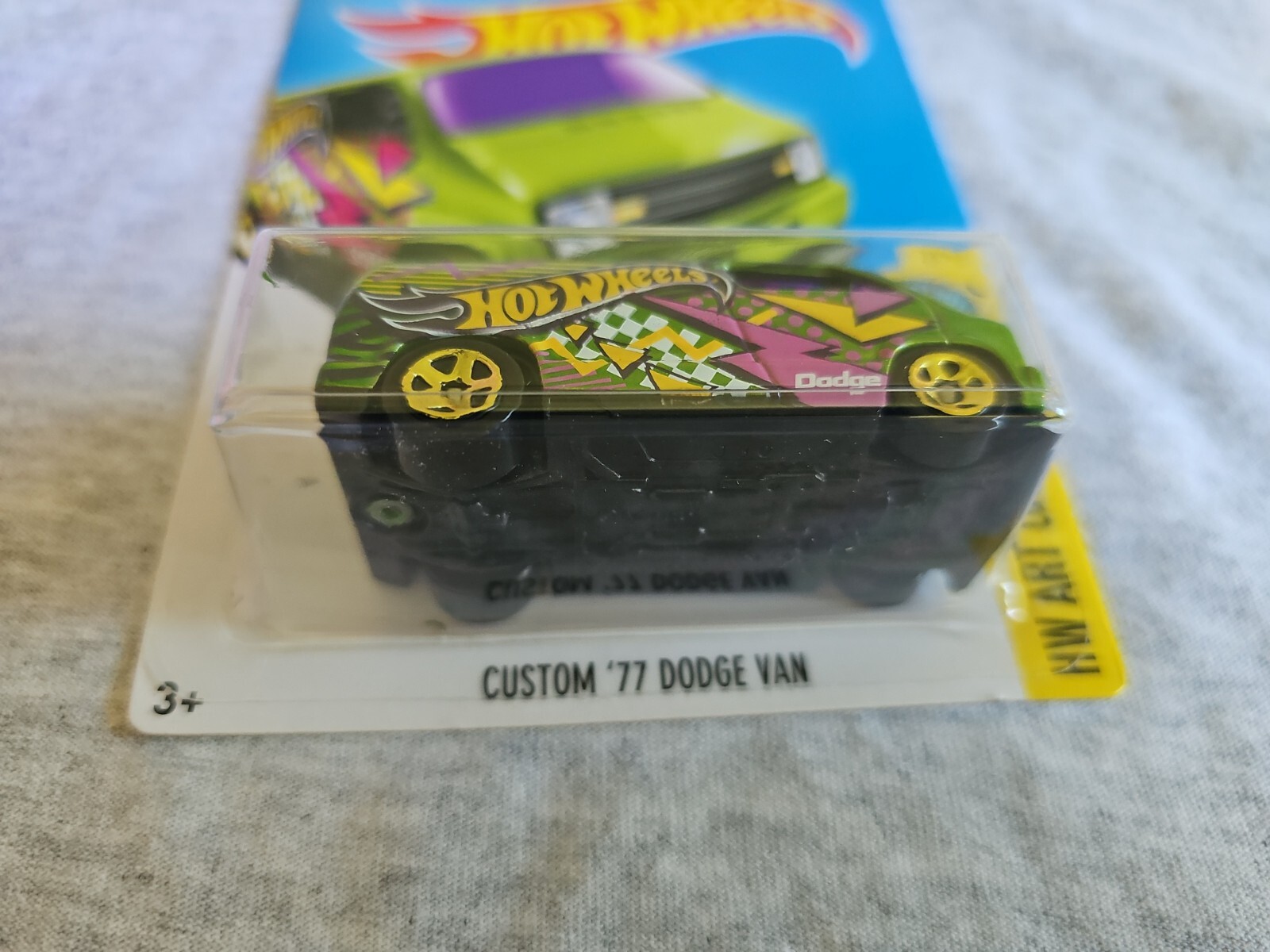 2016 Hot Wheels CUSTOM 77 DODGE VAN Green ?/250 GREAT CARD Art Cars KMART COLOR