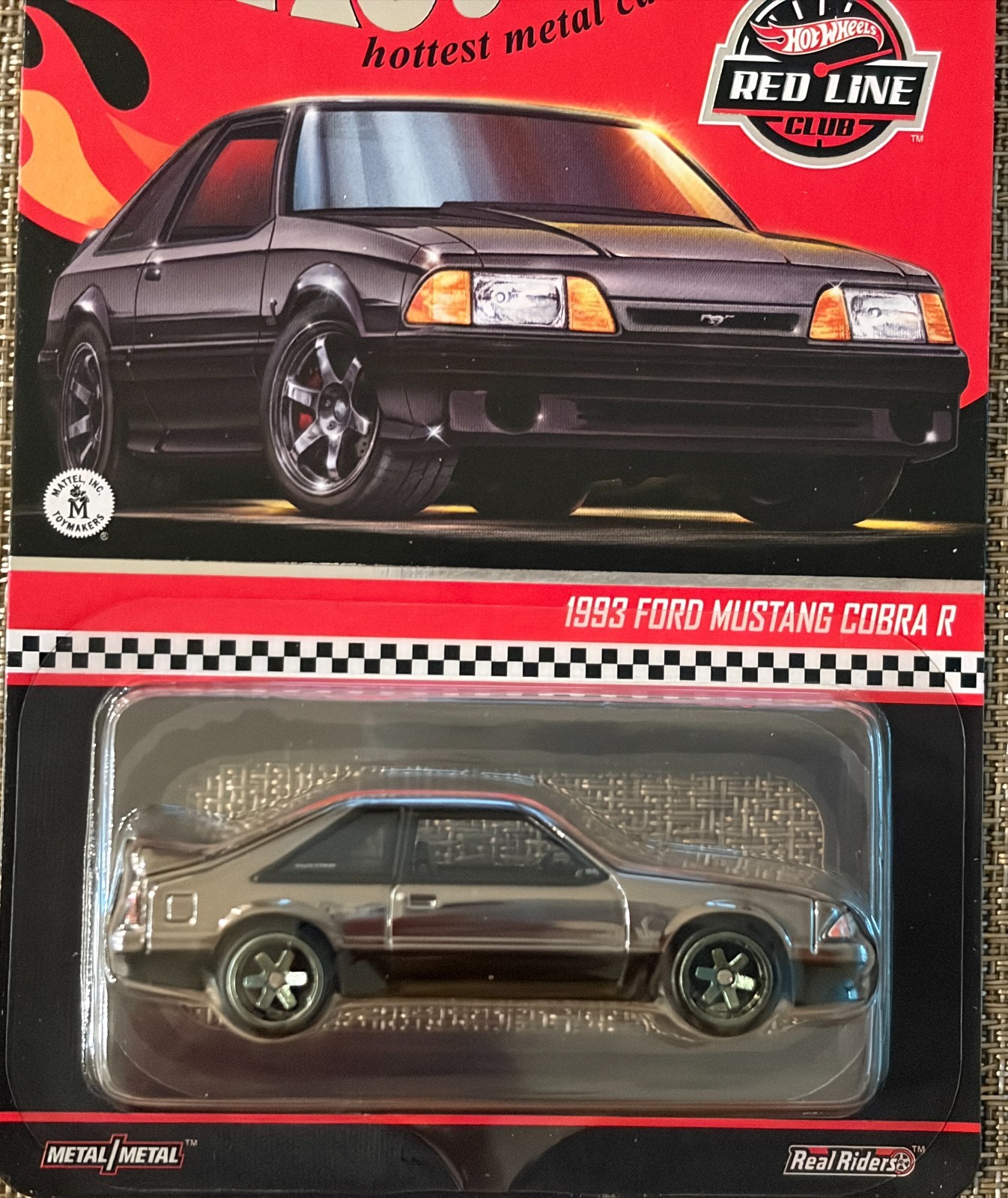 2025 Hot Wheels RLC, 1993 Ford Mustang Cobra R , Shadow Chrome , Free Shipping !