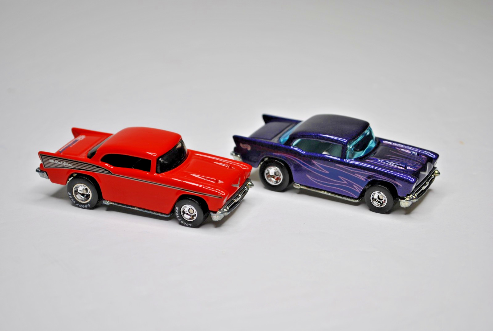 Hot Wheels real riders lot 57 Chevy Editors choice and JC Whitney Loose 1/64